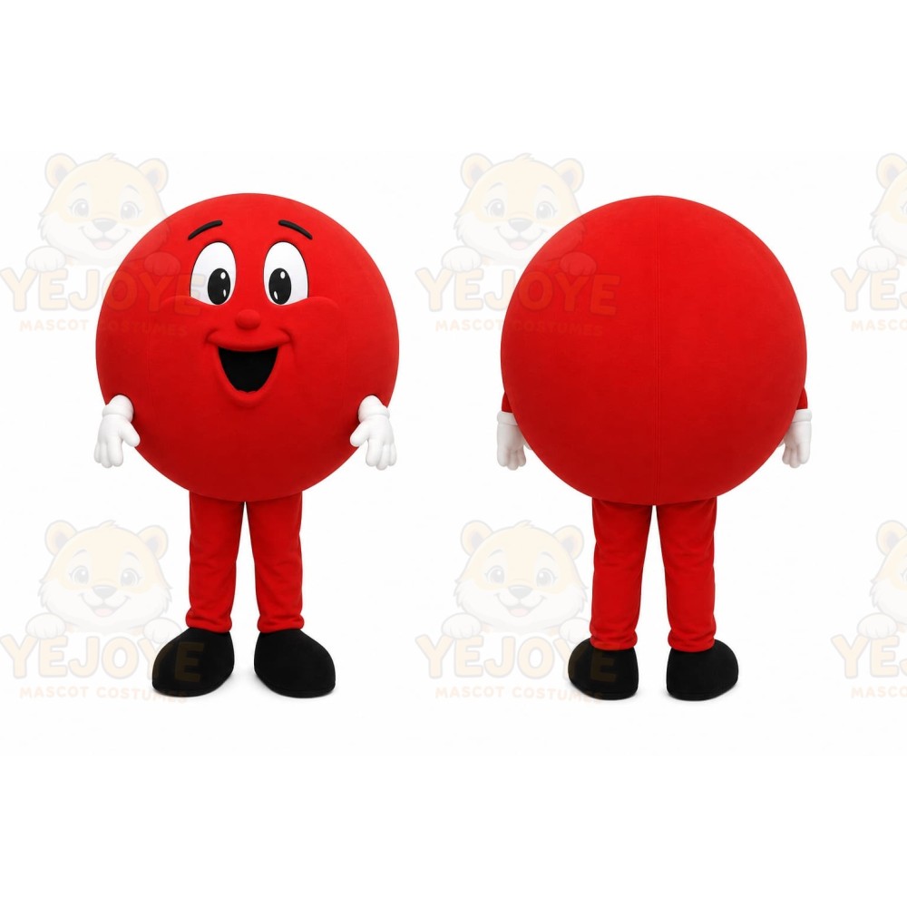 Red Circle Face Mascot Costume for Events and Promotions