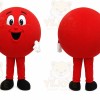 Red Circle Face Mascot Costume for Events and Promotions
