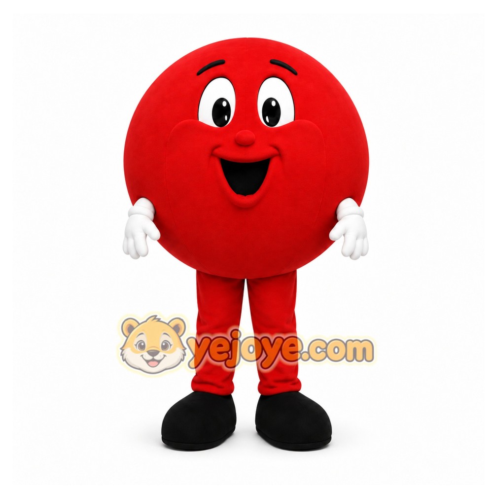 Red Circle Face Mascot Costume for Events and Promotions