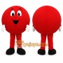 Red Circle Face Mascot Costume for Events and Promotions