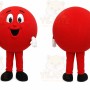 Red Circle Face Mascot Costume for Events and Promotions