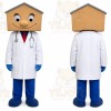 Tan House Head Doctor Mascot Costume for Corporate Events