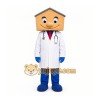 Tan House Head Doctor Mascot Costume for Corporate Events Tan House Head Doctor Mascot Costume for Corporate Events