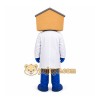 Tan House Head Doctor Mascot Costume for Corporate Events Tan House Head Doctor Mascot Costume for Corporate Events