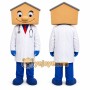 Tan House Head Doctor Mascot Costume for Corporate Events