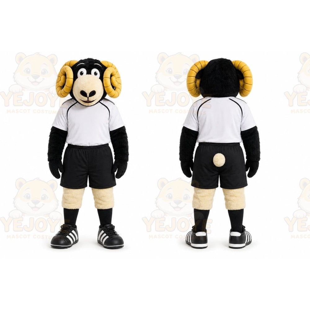 Black Ram Mascot Costume for Sports Events