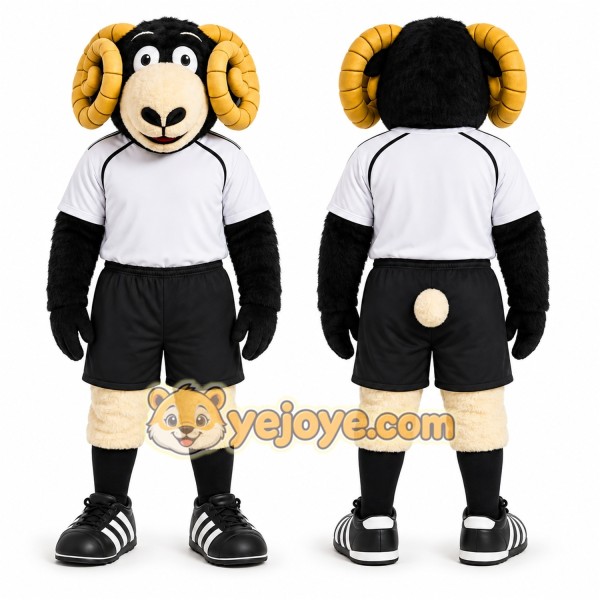 Black Ram Mascot Costume for Sports Events