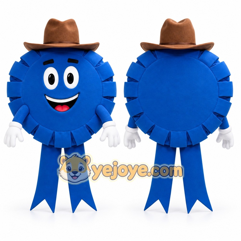 Blue Award Ribbon Mascot Costume for Events and Promotions Blue Award Ribbon Mascot Costume for Events and Promotions