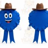 Blue Award Ribbon Mascot Costume for Events and Promotions