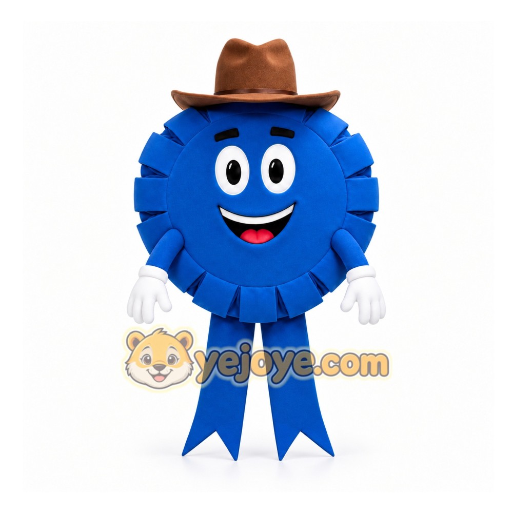 Blue Award Ribbon Mascot Costume for Events and Promotions Blue Award Ribbon Mascot Costume for Events and Promotions