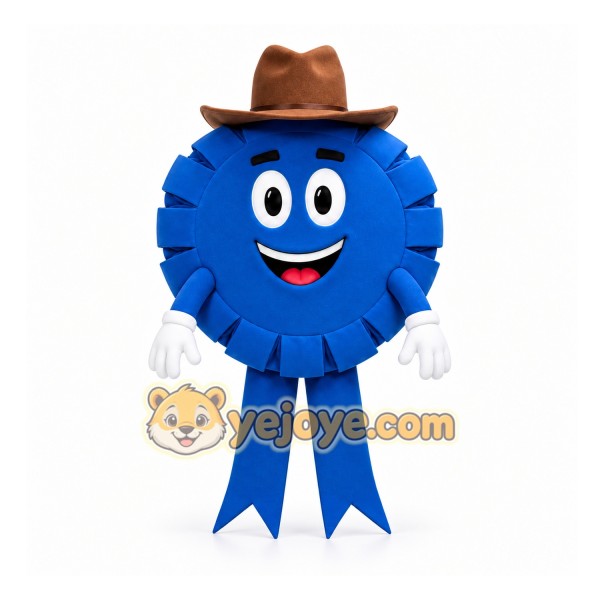 Blue Award Ribbon Mascot Costume for Events and Promotions