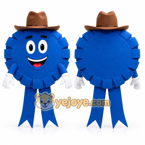 Blue Award Ribbon Mascot Costume for Events and Promotions