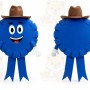 Blue Award Ribbon Mascot Costume for Events and Promotions
