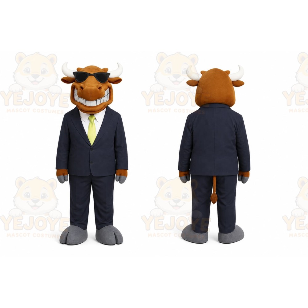 Brown Bull Mascot Costume for Corporate Events