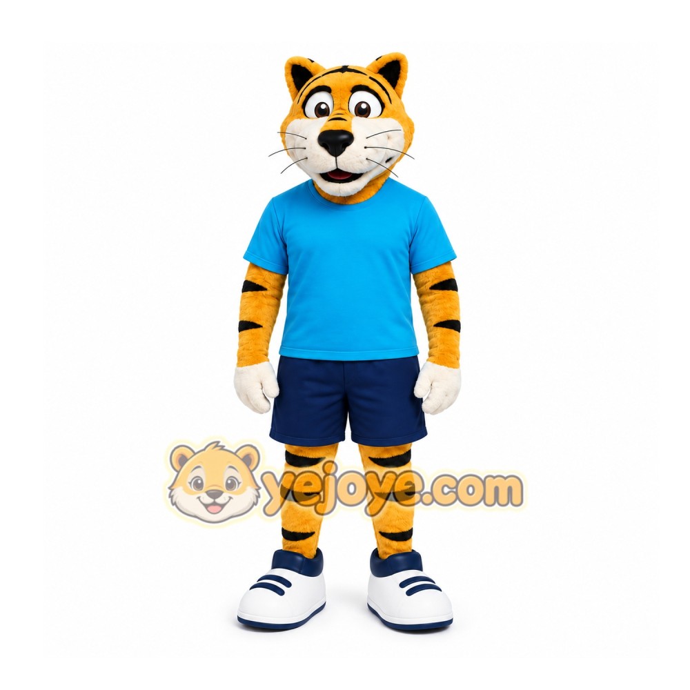 Yellow Tiger Mascot Costume for School Events