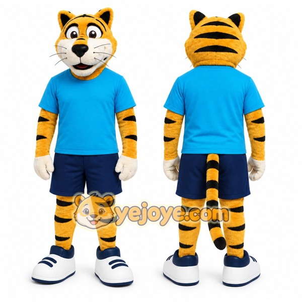 Yellow Tiger Mascot Costume for School Events