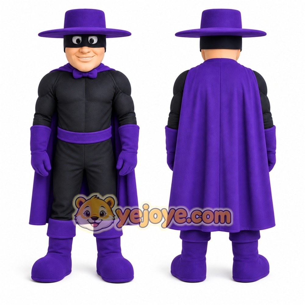 Purple Masked Hero Mascot Costume for Events and Promotions Purple Masked Hero Mascot Costume for Events and Promotions