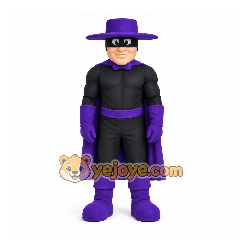 Purple Masked Hero Mascot Costume for Events and Promotions Purple Masked Hero Mascot Costume for Events and Promotions