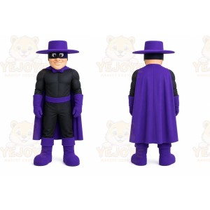 Purple Masked Hero Mascot Costume for Events and Promotions