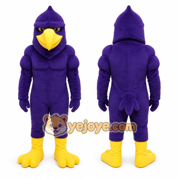 Purple Bird Mascot Costume for Sports Events