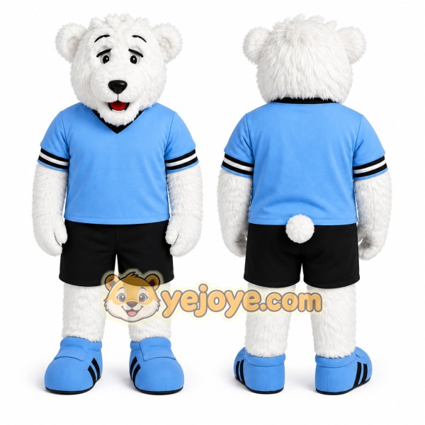 White Bear Mascot Costume for Sports Events