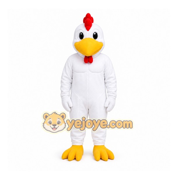 White Chicken Mascot Costume for Events and Promotions White Chicken Mascot Costume for Events and Promotions