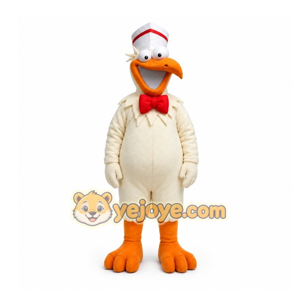 White Bird Mascot Costume for Restaurant Promotions White Bird Mascot Costume for Restaurant Promotions