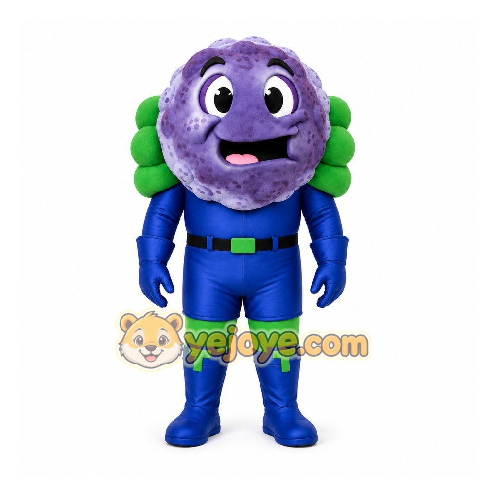 Purple Fruit Mascot Costume for Events and Promotions Purple Fruit Mascot Costume for Events and Promotions