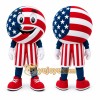 Red Round Patriotic Mascot Costume for Holiday Events