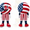 Red Round Patriotic Mascot Costume for Holiday Events