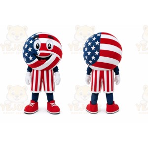 Red Round Patriotic Mascot Costume for Holiday Events