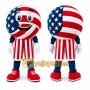 Red Round Patriotic Mascot Costume for Holiday Events