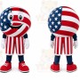Red Round Patriotic Mascot Costume for Holiday Events