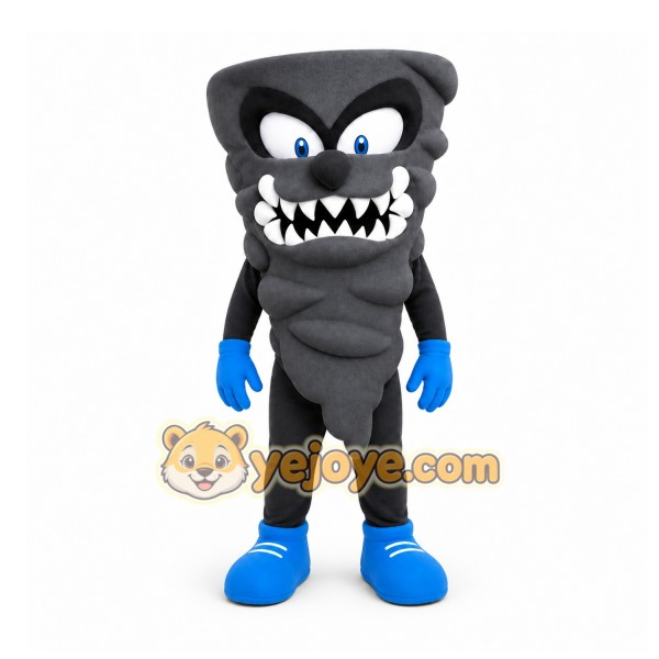Gray Tornado Mascot Costume for Events and Promotions