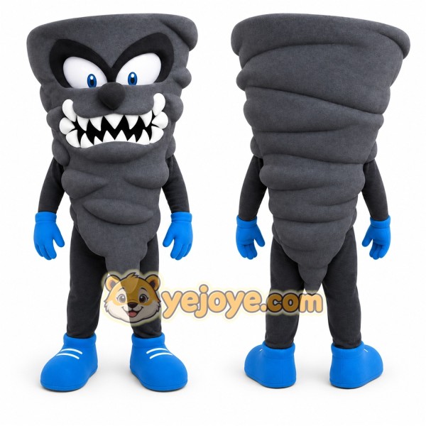 Gray Tornado Mascot Costume for Events and Promotions