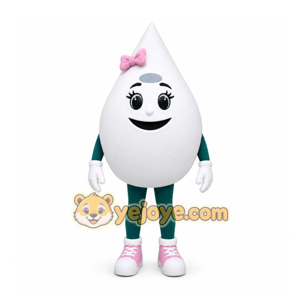 White Water Drop Mascot Costume for Events and Promotions