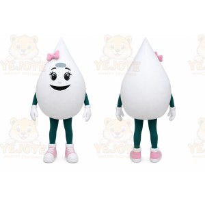 White Water Drop Mascot Costume for Events and Promotions