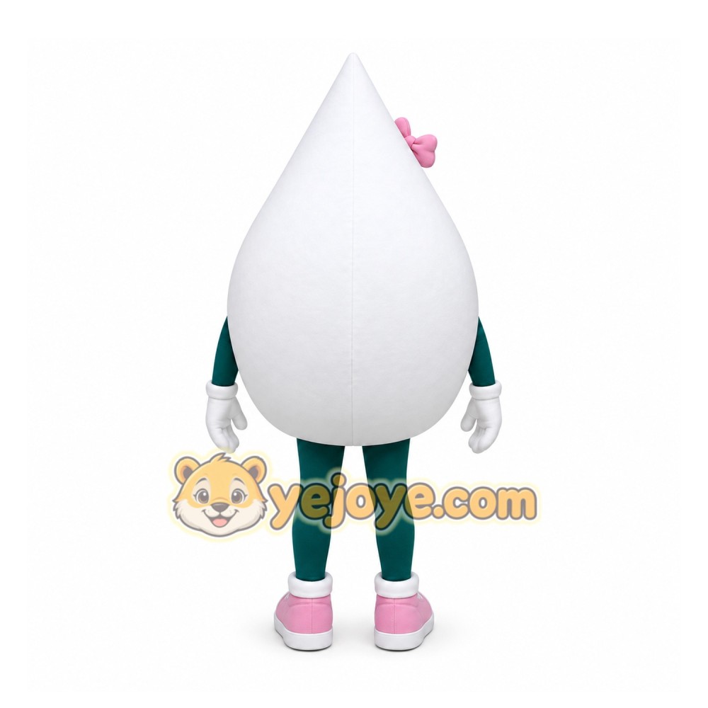 White Water Drop Mascot Costume for Events and Promotions White Water Drop Mascot Costume for Events and Promotions