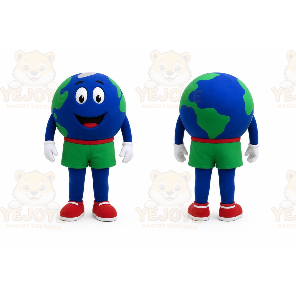 Blue Earth Globe Mascot Costume for Events and Promotions