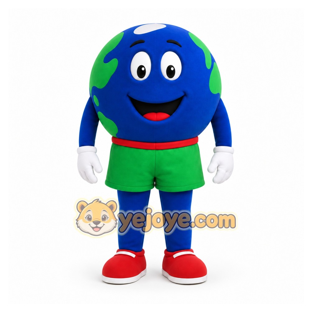 Blue Earth Globe Mascot Costume for Events and Promotions Blue Earth Globe Mascot Costume for Events and Promotions