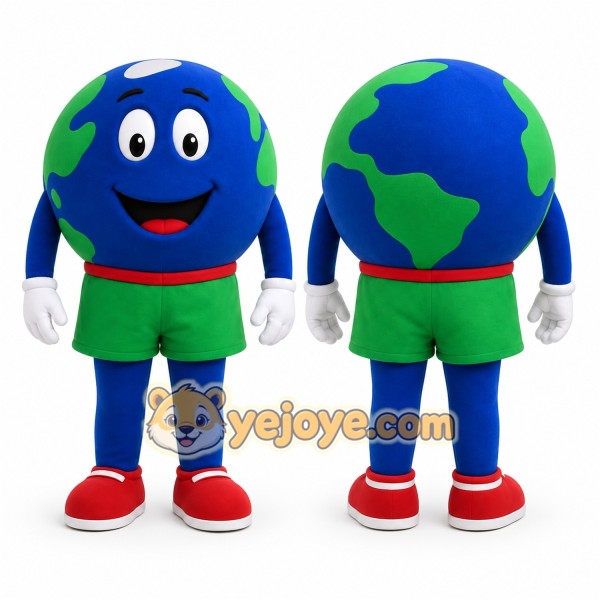 Blue Earth Globe Mascot Costume for Events and Promotions