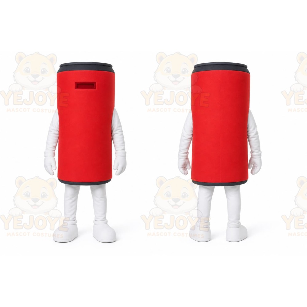 Red Can Mascot Costume for Events and Promotions