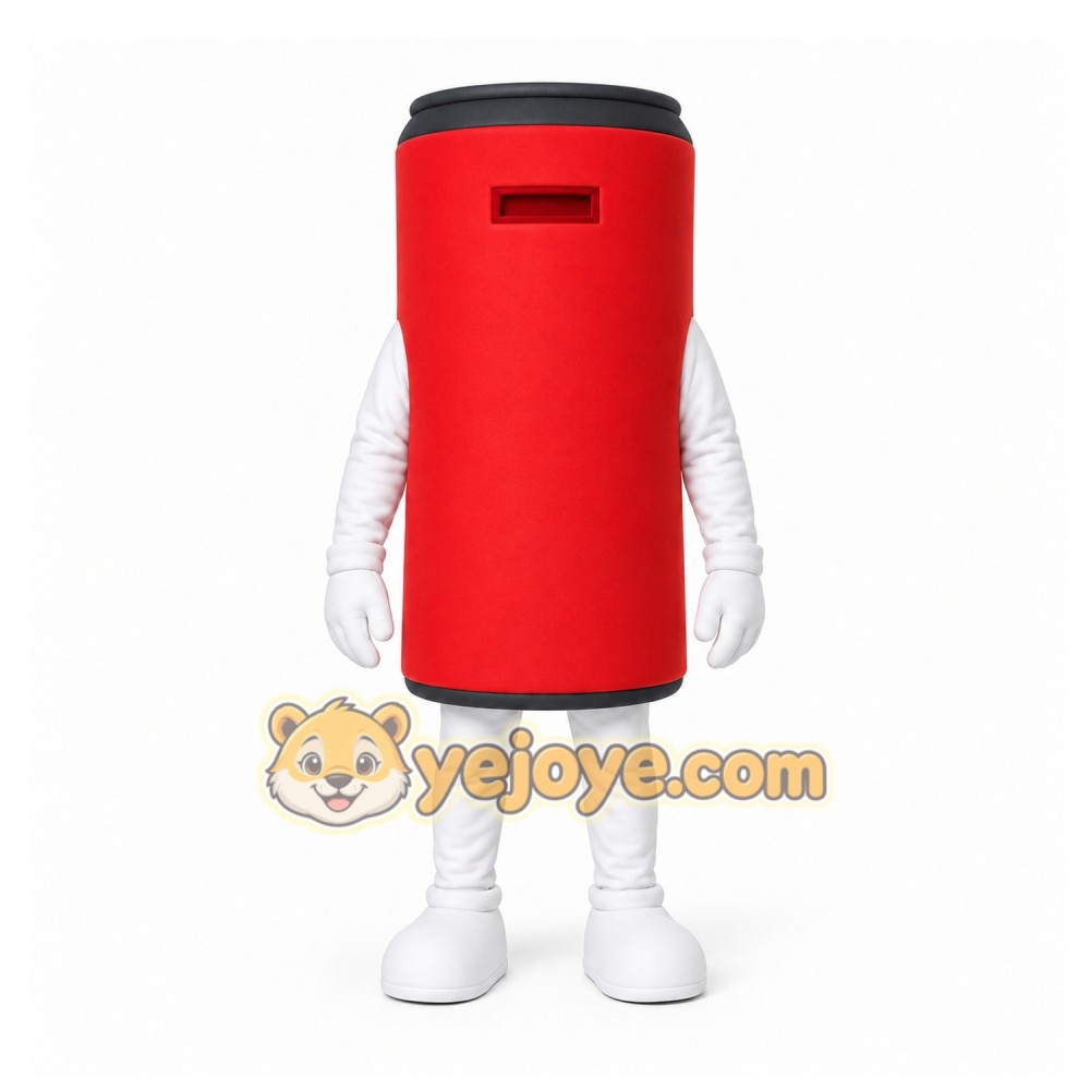 Red Can Mascot Costume for Events and Promotions Red Can Mascot Costume for Events and Promotions