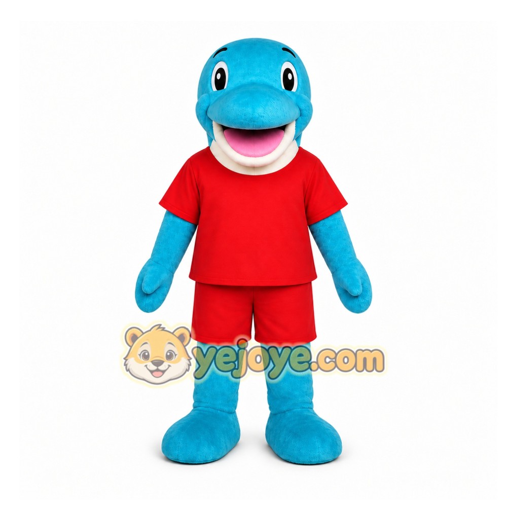 Blue Dolphin Mascot Costume for Children's Events Blue Dolphin Mascot Costume for Children's Events