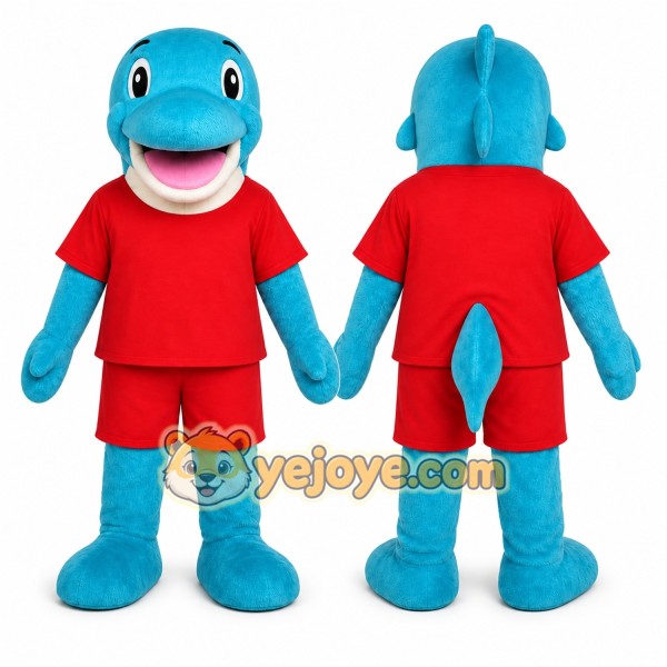 Blue Dolphin Mascot Costume for Children's Events
