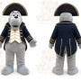 Gray Seal In Naval Uniform Mascot Costume for Events and Promotions