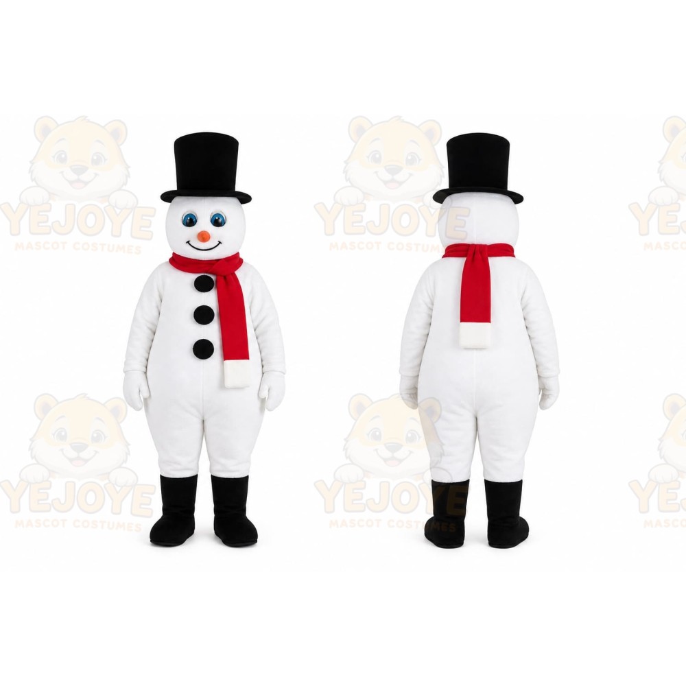 White Snowman Mascot Costume for Holiday Events
