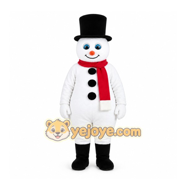 White Snowman Mascot Costume for Holiday Events White Snowman Mascot Costume for Holiday Events