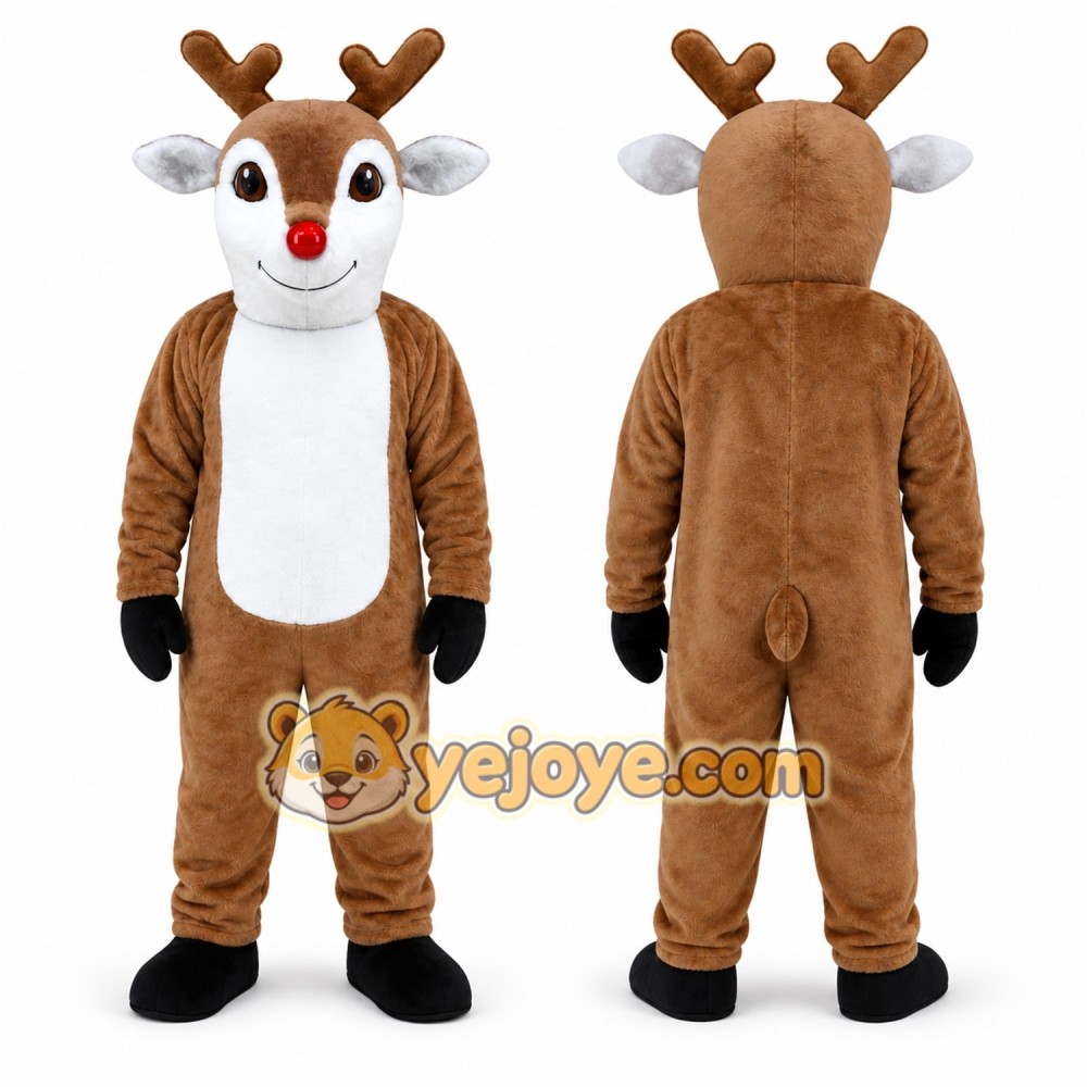 Brown Reindeer Mascot Costume for Holiday Events Brown Reindeer Mascot Costume for Holiday Events