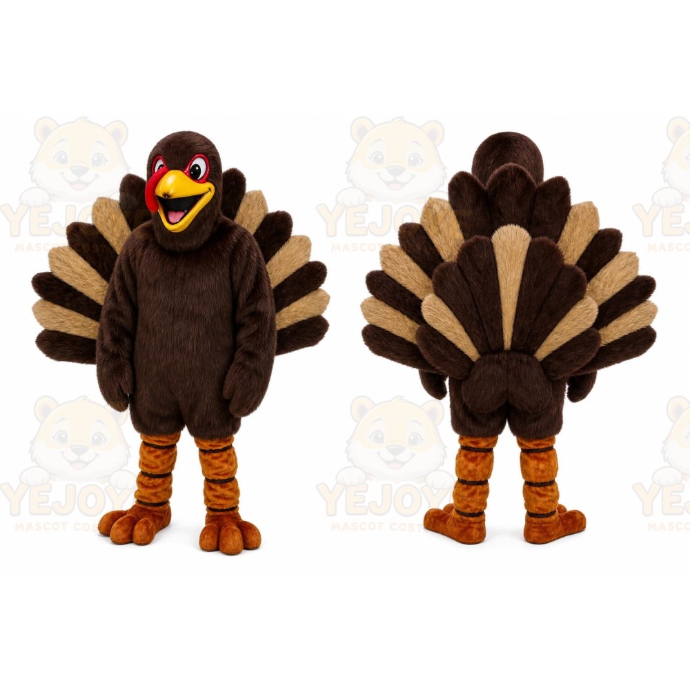 Brown Turkey Mascot Costume for Holiday Events